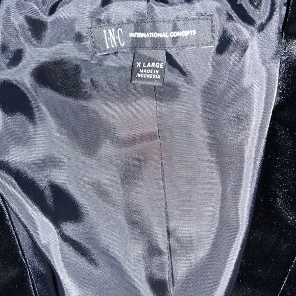 INC International Concepts Velvet Blazer Jacket Womens Holiday Black XL BRANDNEW - Picture 8 of 9